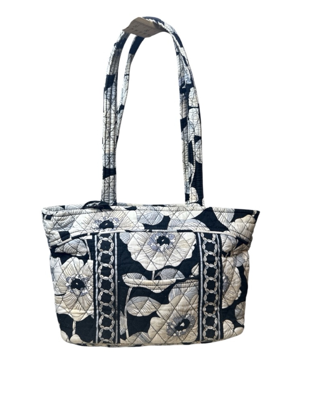 Vera Bradley black & white Quilted Floral Shoulder Tote